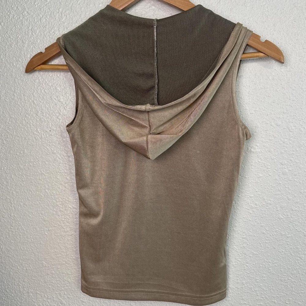 Vintage Zip Up Hooded Vest - Picture 7 of 8